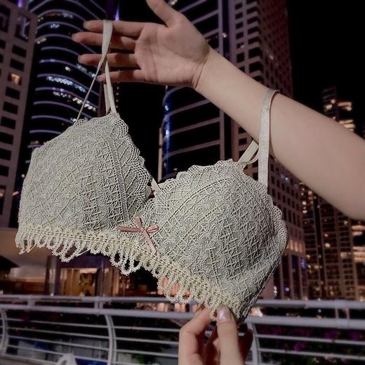 黛唯梵新款美背内衣女学生日系性感甜美文胸小平胸聚拢调整型无钢圈运动文胸内衣内裤套装 商品图1