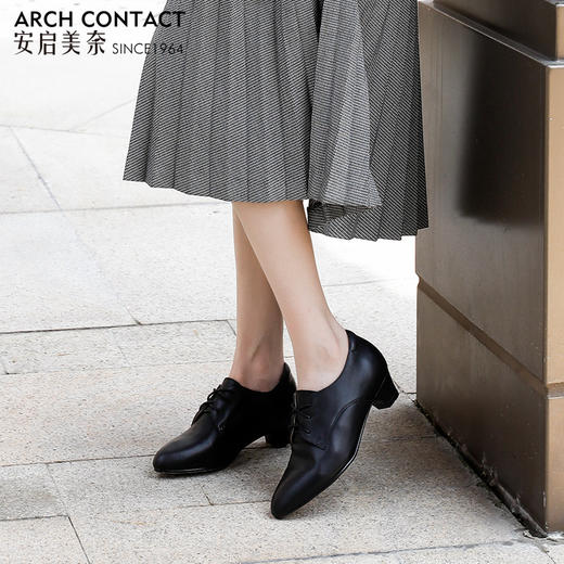 安启美奈舒适单鞋女秋季新款细带工作休闲百搭气质尖头小白鞋 商品图5