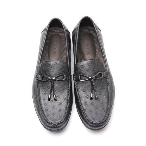 【新品】UROK全鸵鸟皮休闲豆豆鞋 男士舒适驾车鞋 商品图3