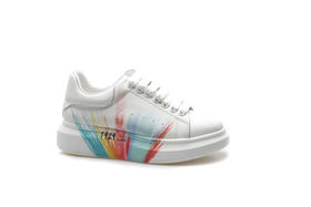 豪麟名鞋奥莱迪嘉女装丝绸牛皮革潮搭小白鞋DJXXA12WX006白色 原价1960元