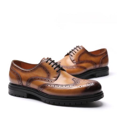 【新品】UROK男士手工布洛克雕花休闲德比鞋时尚男鞋 商品图4