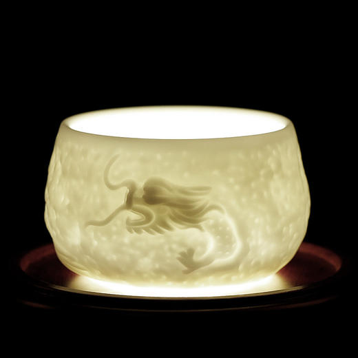 名家亚光素烧纯手工隐龙杯德化白瓷主人杯单杯羊脂玉单只陶瓷杯 商品图1