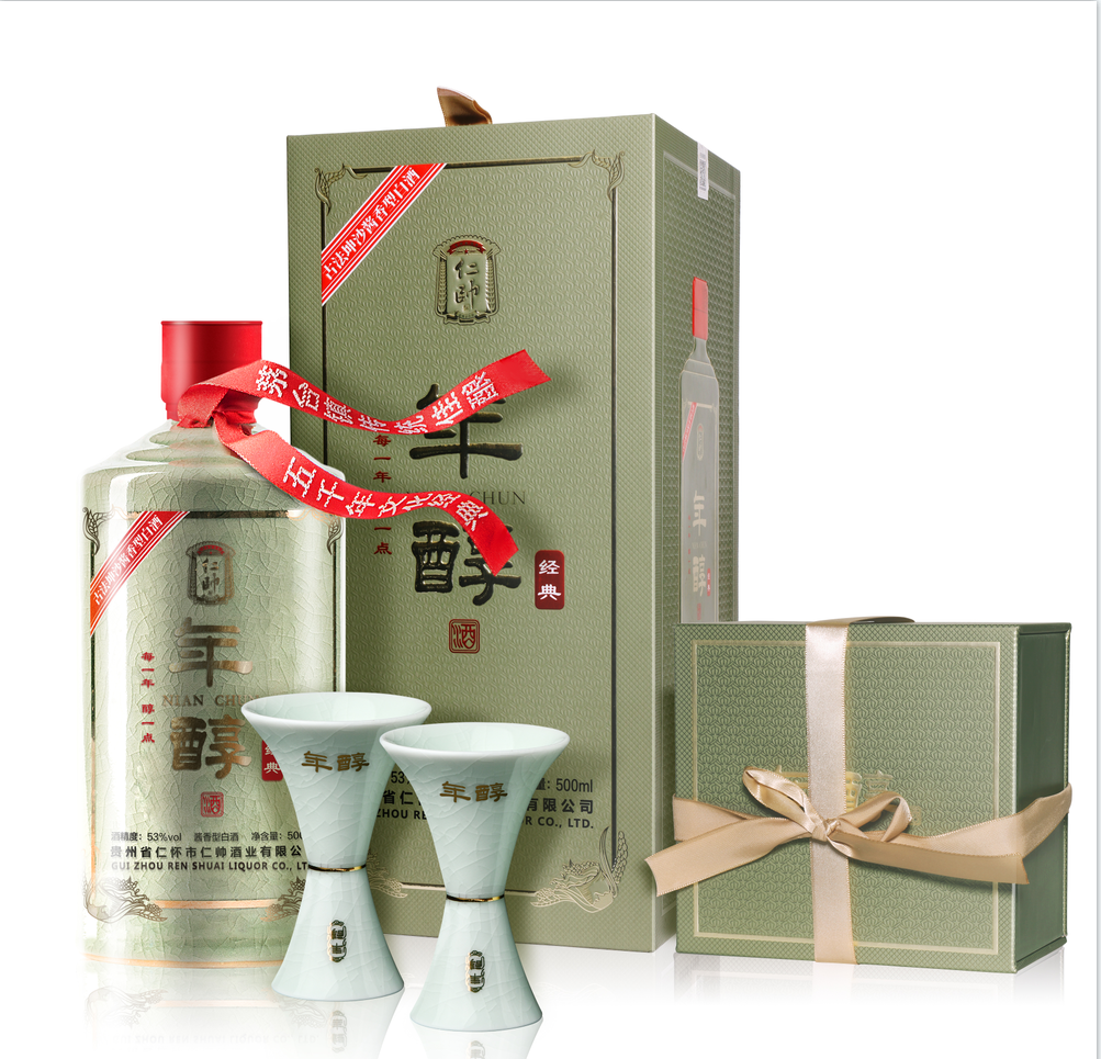 仁帅年醇酱香白酒汝瓷双杯礼盒500ml（211208）