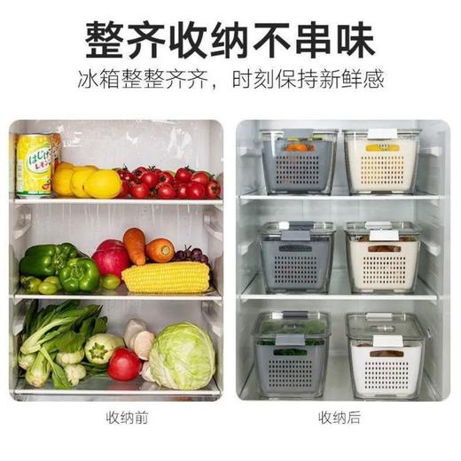 家用沥水篮蔬菜水果保鲜盒冰箱专用冷冻带盖收纳盒厨房食品密封盒 商品图5