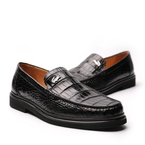 【21春夏新品】UROK新品鳄鱼手工制作男鞋休闲套脚软底乐福鞋舒适一脚蹬皮鞋 商品图4