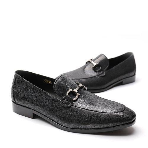 【新品】UROK珍珠鱼皮男士休闲乐福鞋 手工男鞋 商品图4