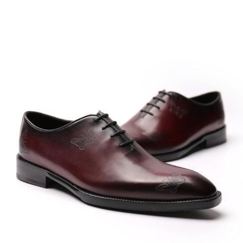 【21春夏新品】UROK新品手工男鞋简约牛津鞋一片式蝴蝶激光雕花皮鞋 商品图4