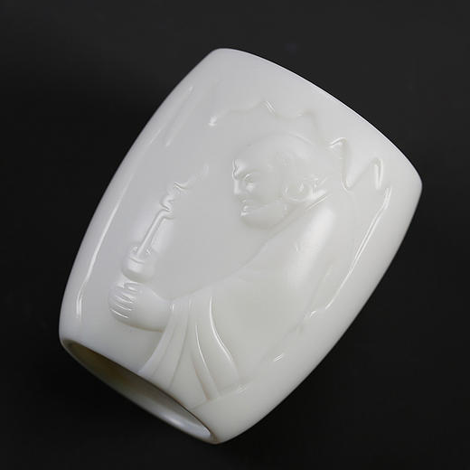 名家纯手工亚光素烧德化白瓷禅意高杯大号功夫单茶杯单只礼盒装 商品图3