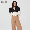 AtelierMissLu-【职场战衣】 黑白拼色廓形袖收腰上衣 商品缩略图3