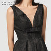 【荆棘花园】AtelierMissLu弧型V领黑色立体肌理面料气质连衣裙/0000645A 商品缩略图4