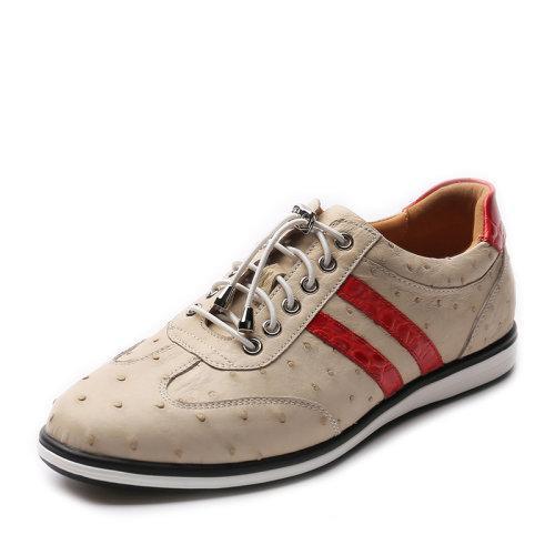 【21春夏新款】UROK新款鸵鸟皮休闲鞋手工男鞋时尚防滑轻便透气舒适皮鞋 商品图2