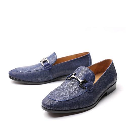 【新品】UROK珍珠鱼皮男士休闲乐福鞋 手工男鞋 商品图7