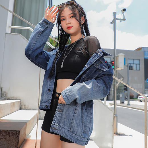 【Q】【新款DDJ】大依优型大码男装渐变情侣牛仔夹克外套宽松大码男士上衣 商品图6