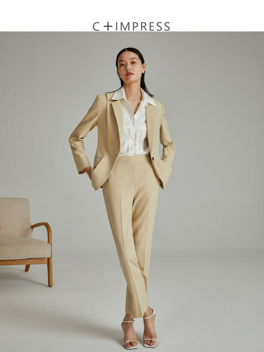 西嘉C+IMPRESS/西嘉【日本进口牛津纺】西装外套女通勤气质职业小西服套装 商品图3