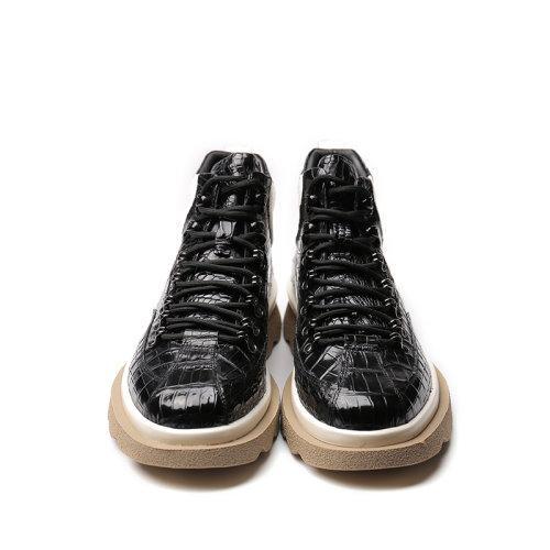 【新品】UROK皮靴男手工男靴鳄鱼鸵鸟拼接高帮马丁靴 商品图2