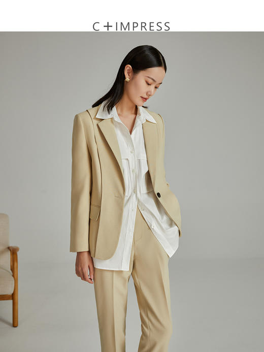 西嘉C+IMPRESS/西嘉【日本进口牛津纺】西装外套女通勤气质职业小西服套装 商品图1
