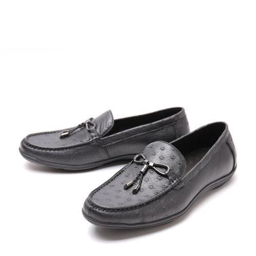 【新品】UROK全鸵鸟皮休闲豆豆鞋 男士舒适驾车鞋 商品图2