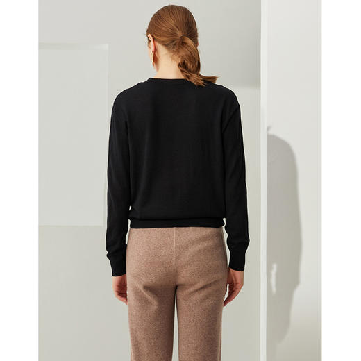 EITIE 爱特爱冬季时尚百搭修身显瘦针织衫女上衣套头6401101 商品图4