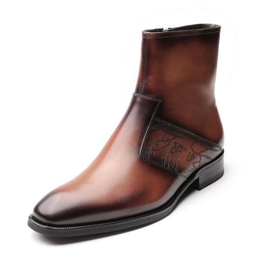 【新品】UROK经典手工擦色男士及踝靴 商品图3