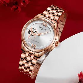 天王表霏系列第二代女士机械表白表盘