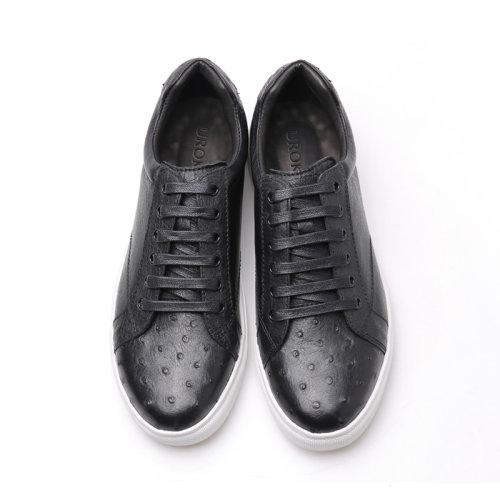 【新品】UROK全鸵鸟皮男士休闲板鞋手工男鞋舒适软皮男鞋 商品图3