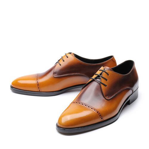 【21春夏新品】UROK男士皮休闲皮鞋 擦色渐变亮皮男鞋 商品图1