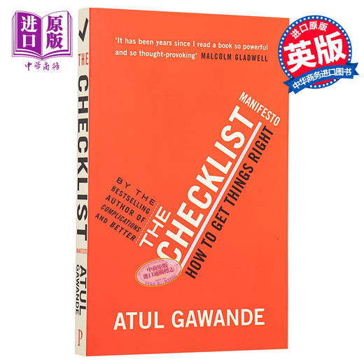 预售 【中商原版】清单革命 豆瓣高分 英文原版 The Checklist Manifesto How To Get Things Right Atul Gawande 商品图0