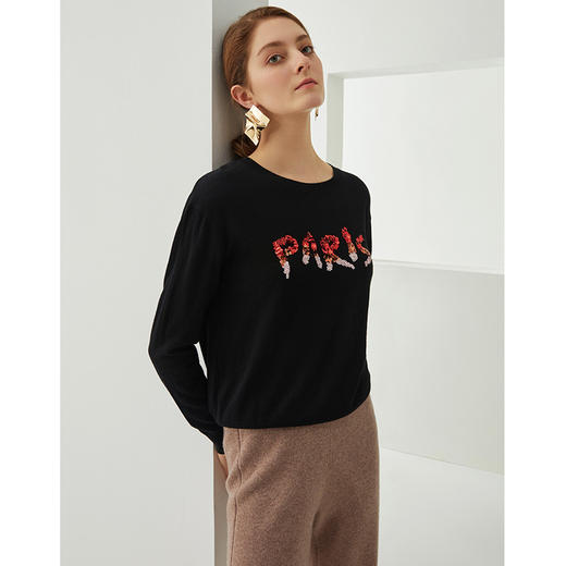 EITIE 爱特爱冬季时尚百搭修身显瘦针织衫女上衣套头6401101 商品图2