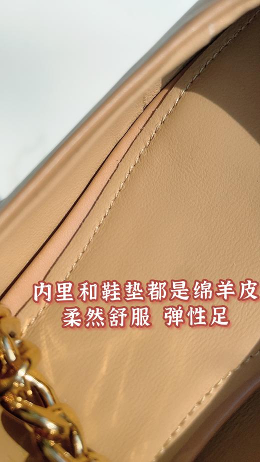 【断码特惠不退换】法式低跟方头链条皮鞋-甄选头层胎牛皮  内里鞋垫绵羊皮 柔软贴脚 含蓄方头 尽显温婉 精致马蹄扣 时髦百搭 黑棕两色 优雅秋日随心选 商品图3