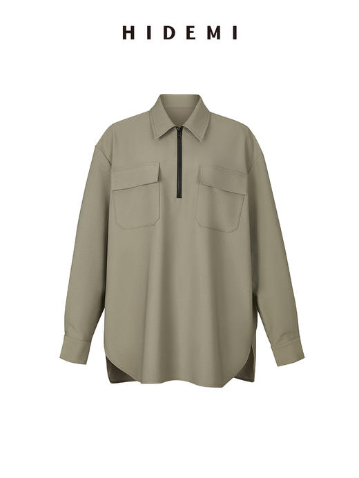 HIDEMI斜纹口袋设计感套装 杏仁卡其/藏蓝色 商品图5