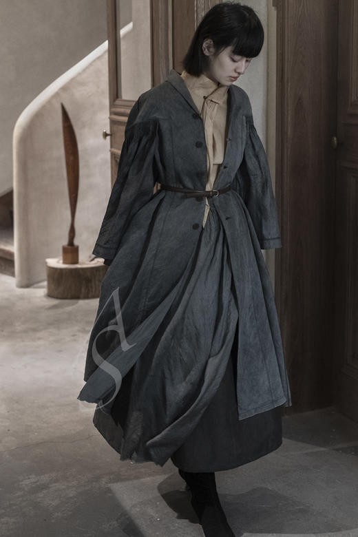 Phaedo 本白色/紫灰色/灰色拼面料半裙 商品图3