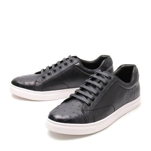 【新品】UROK全鸵鸟皮男士休闲板鞋手工男鞋舒适软皮男鞋 商品图2