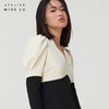 AtelierMissLu-【一计温柔杀】 黑白拼色廓形袖修身连衣裙 商品缩略图4