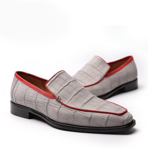 【21秋冬新品】UROK新款鳄鱼肚皮男士防滑耐磨乐福鞋个性时尚潮流男鞋 商品图4