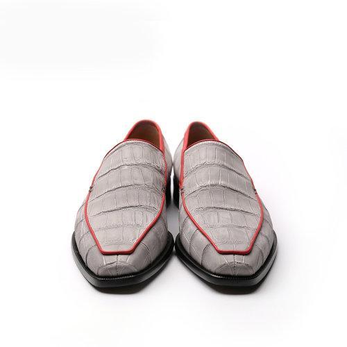 【21秋冬新品】UROK新款鳄鱼肚皮男士防滑耐磨乐福鞋个性时尚潮流男鞋 商品图2