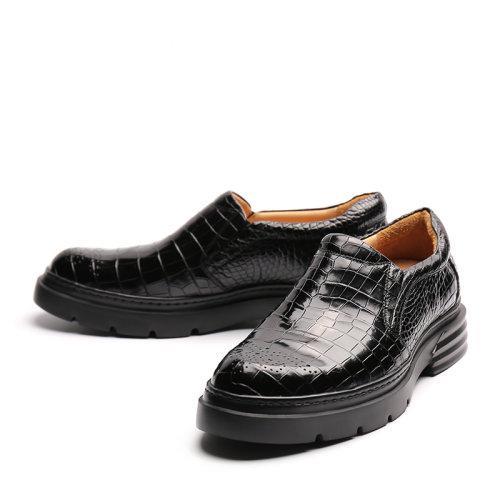 【21春夏新品】UROK新款鳄鱼皮男士防滑耐磨休闲乐福鞋个性时尚潮流男鞋 商品图1