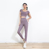 【班列精选】LULU瑜伽服套装  短袖健身服健美操上装套装上衣+长裤 商品缩略图4