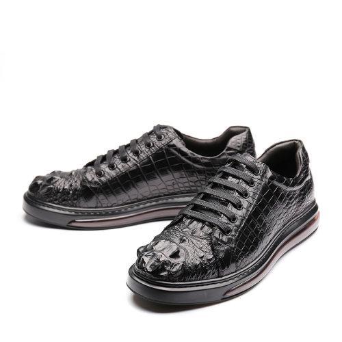 【21春夏新品】UROK鳄鱼皮手工鞋 系带休闲男鞋 透气舒适板鞋 商品图1