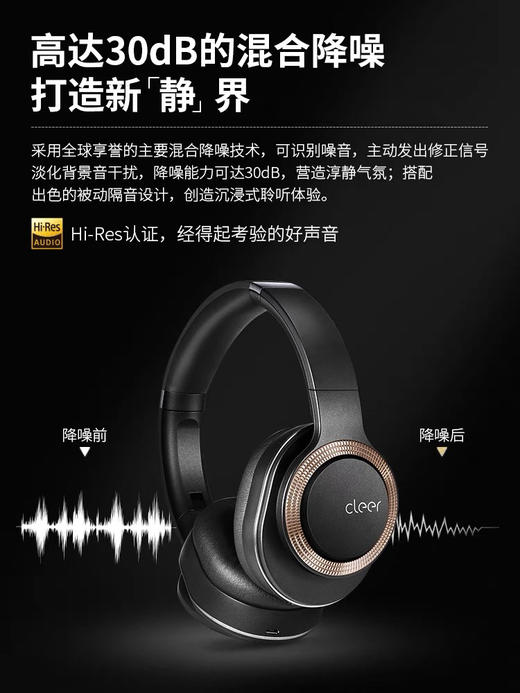 安桥Cleer Flow主动降噪头戴式蓝牙耳机 商品图3