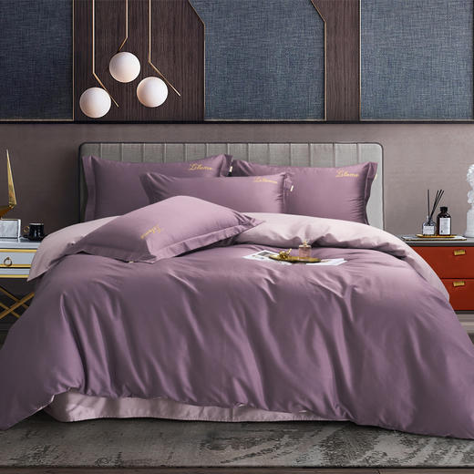 利路米2021秋季新款60s麦盖提长绒棉贡缎四件套 商品图0