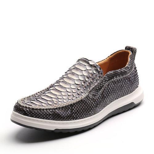 【21春夏新品】UROK新款蟒蛇皮男士防滑耐磨乐福鞋个性时尚潮流男鞋 商品图2