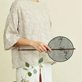 香云纱真丝竹骨团扇 清风送爽 风雅无边