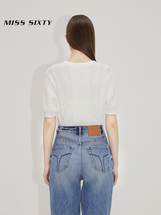 Miss Sixty2021秋季新款毛针织衫女套头假两件白色6N3RJ4780000 商品图3