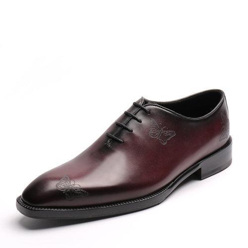 【21春夏新品】UROK新品手工男鞋简约牛津鞋一片式蝴蝶激光雕花皮鞋 商品图2