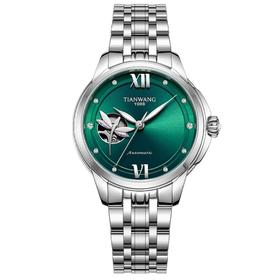 天王表霏系列第二代女士机械表绿表盘