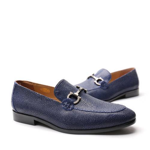 【新品】UROK珍珠鱼皮男士休闲乐福鞋 手工男鞋 商品图9