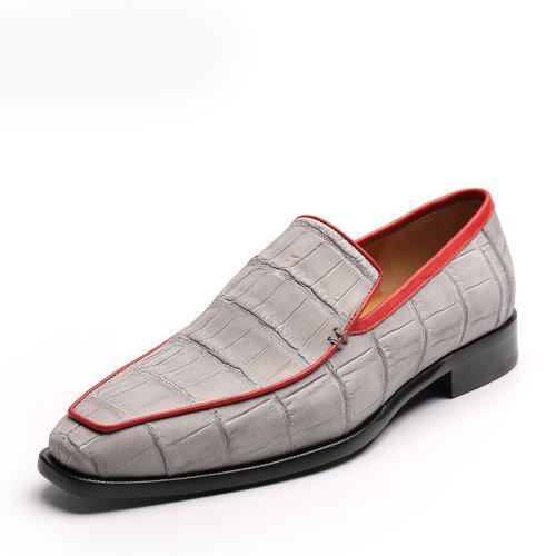 【21秋冬新品】UROK新款鳄鱼肚皮男士防滑耐磨乐福鞋个性时尚潮流男鞋 商品图3