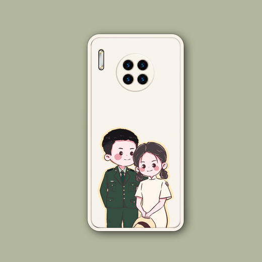 【定制军恋手机壳系列液态硅胶/皮纹壳材质古董白色，定制不退换下单请备注手机型号】 商品图7