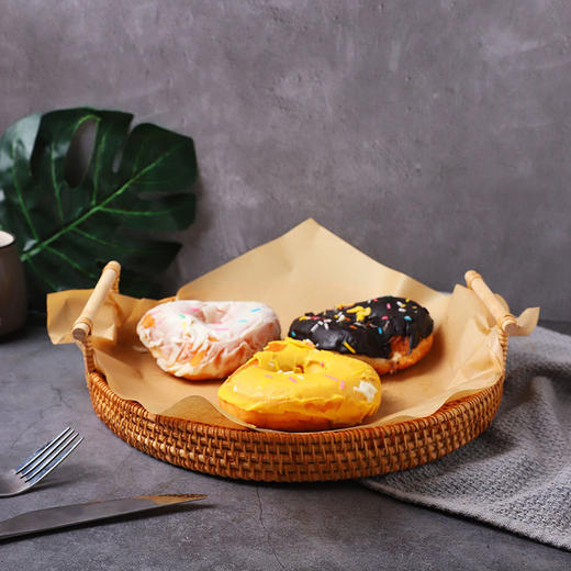 越南藤编托盘 竹编果盘日式早餐零食编织篮水果篮 商品图7