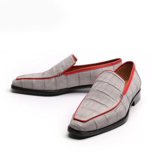 【21秋冬新品】UROK新款鳄鱼肚皮男士防滑耐磨乐福鞋个性时尚潮流男鞋 商品图1